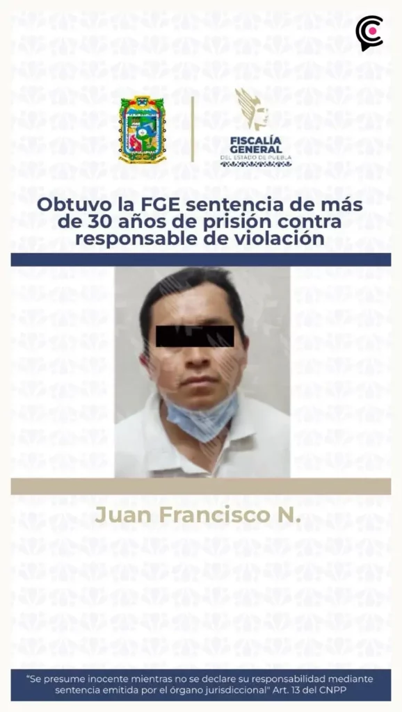 Hombre recibe sentencia de 30 años de cárcel por abusar de sus hijas en Puebla