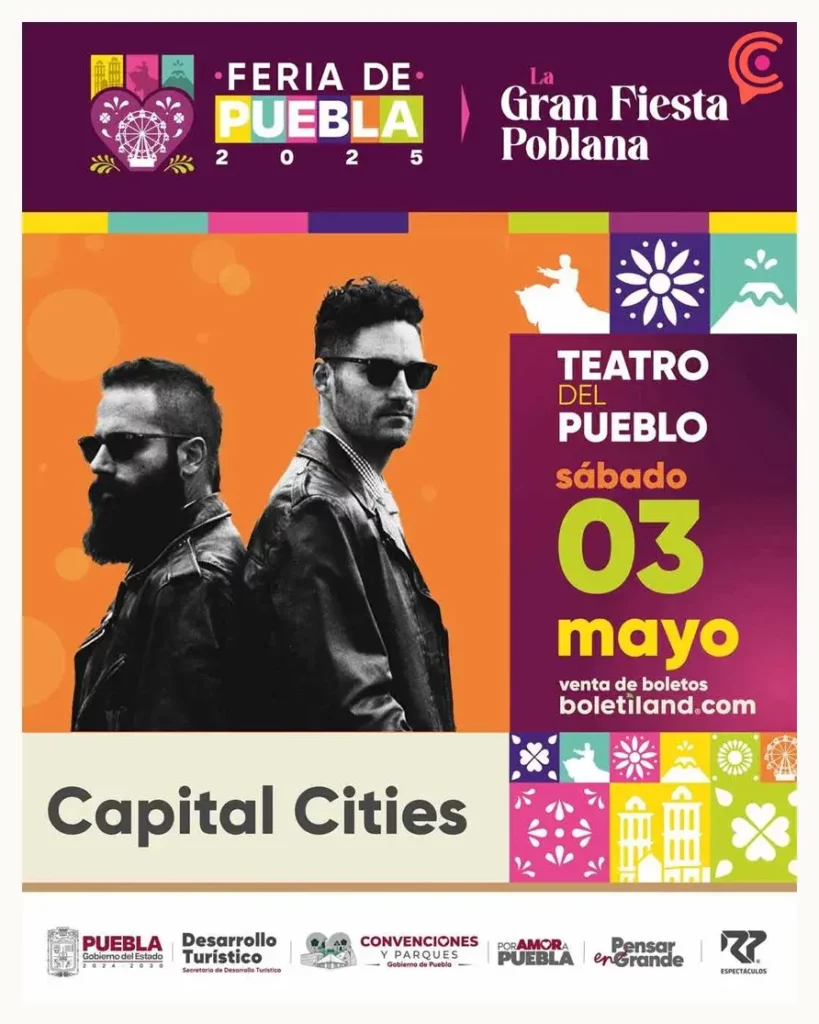 Capital Cities y más eventos en Puebla durante la primera semana de mayo 2025