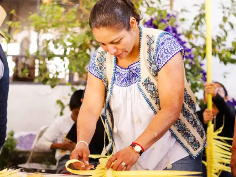 Tejido de palma, una tradición viva en Santa María Tonantzintla