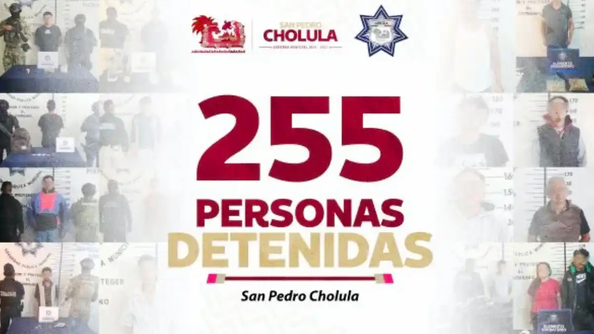 Detiene Policía de San Pedro Cholula a 255 personas en el primer trimestre de 2025