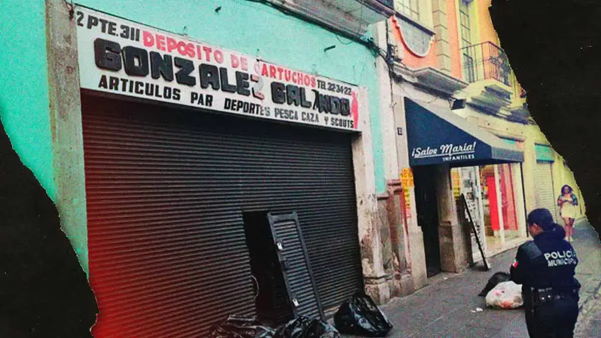 Dan cortinazo a tienda de deportes "González Galindo" en el Centro Histórico de Puebla