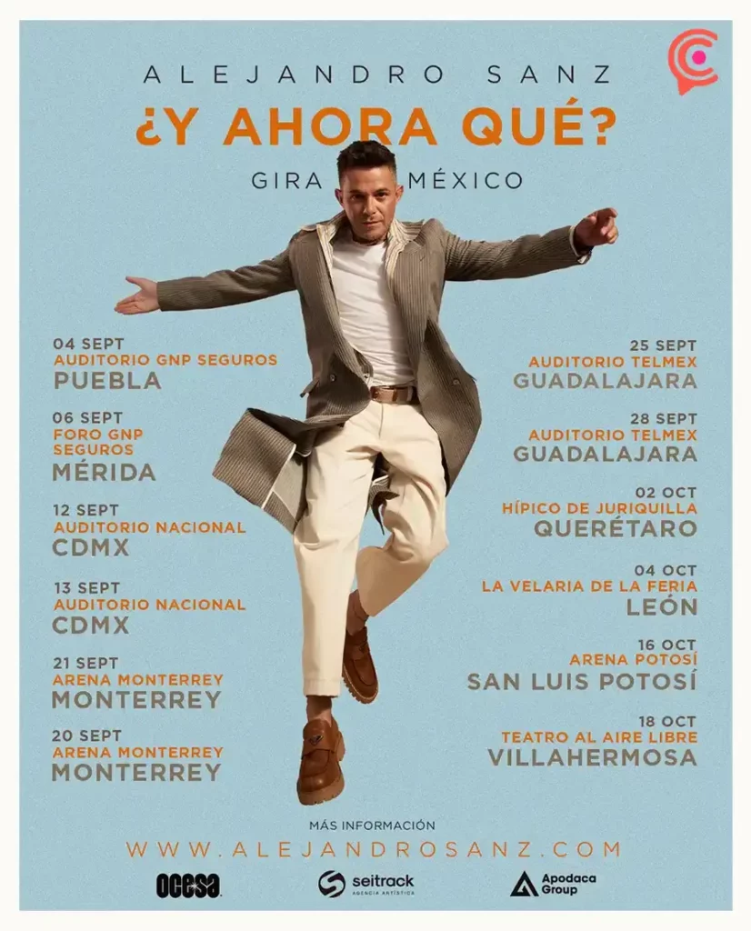 Alejandro Sanz elige Puebla para el arranque de su gira “Y ahora qué” en México 2025