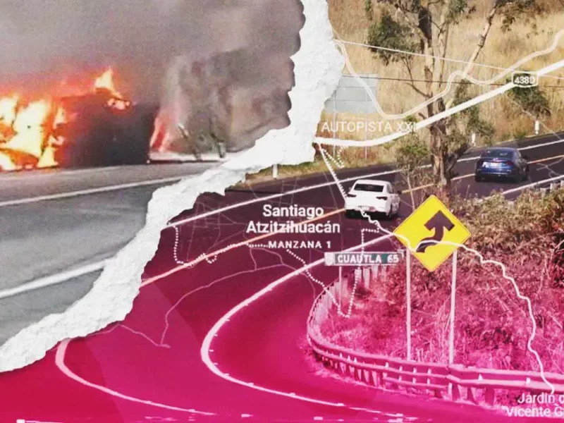 Choque frontal dejó dos personas calcinadas sobre la autopista Siglo XXI en Atzitzihuacán, Puebla