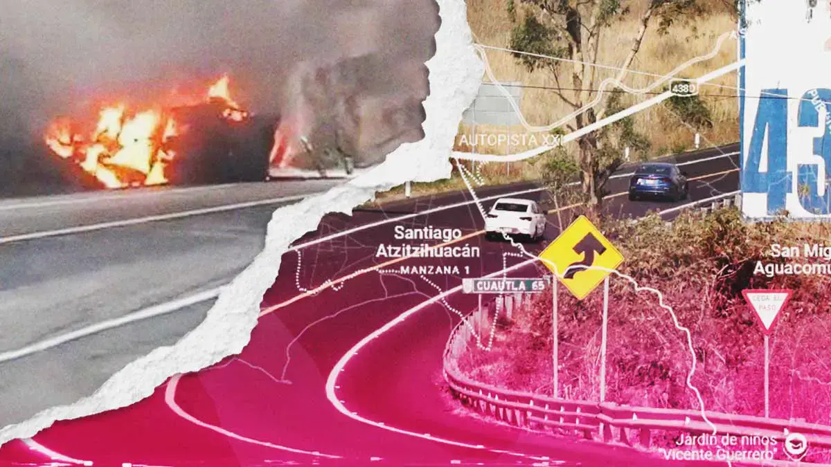 Choque frontal dejó dos personas calcinadas sobre la autopista Siglo XXI en Atzitzihuacán, Puebla