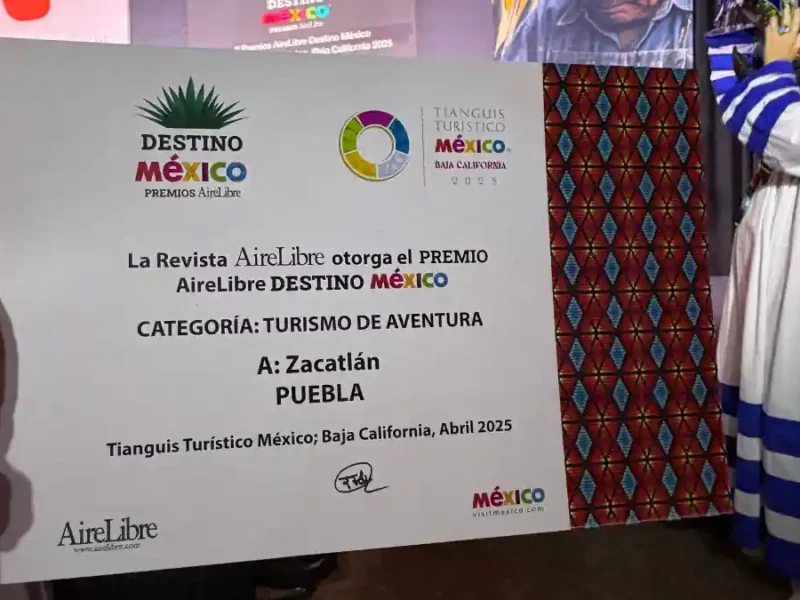 Revista española otorga premio a Zacatlán como mejor Destino de Aventura en México