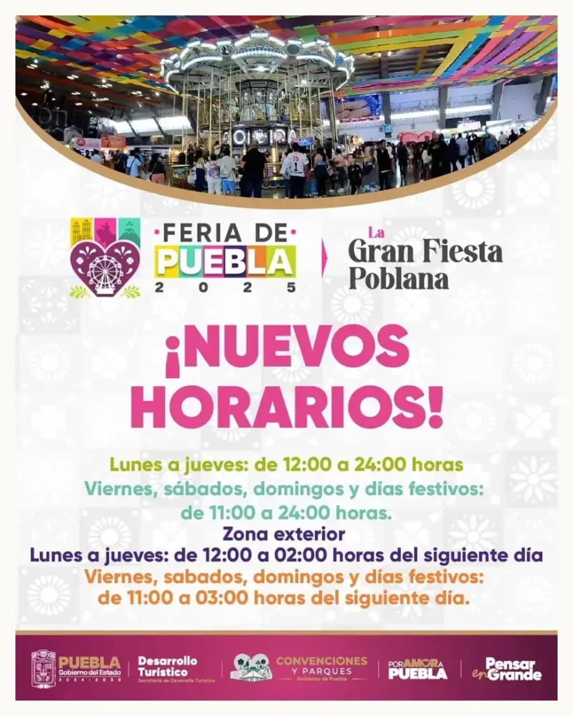 Extienden horarios de la Feria de Puebla 2025 por gran afluencia de visitantes