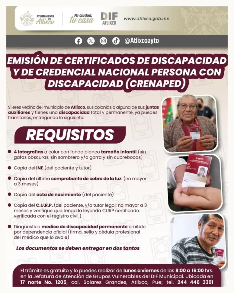 Ariadna Ayala presidenta de Atlixco facilita trámites para personas con discapacidad