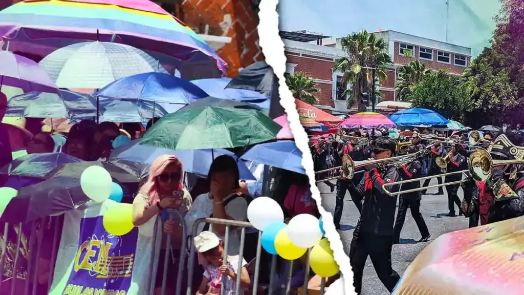 Con porras y pancartas, asistentes disfrutaron del Desfile 5 de Mayo en Puebla 
