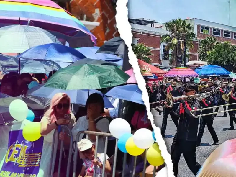 Con porras y pancartas, asistentes disfrutaron del Desfile 5 de Mayo en Puebla 