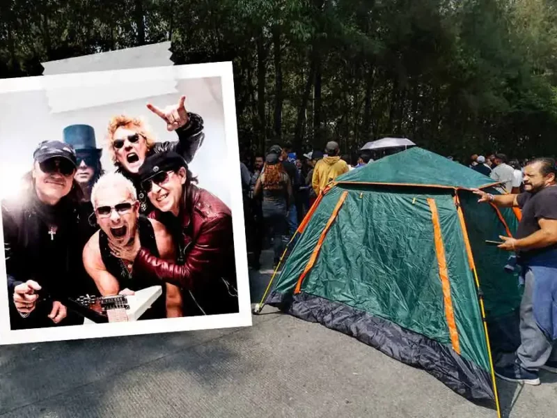 Fans hacen fila un día antes para concierto de Scorpions en Feria de Puebla 2025
