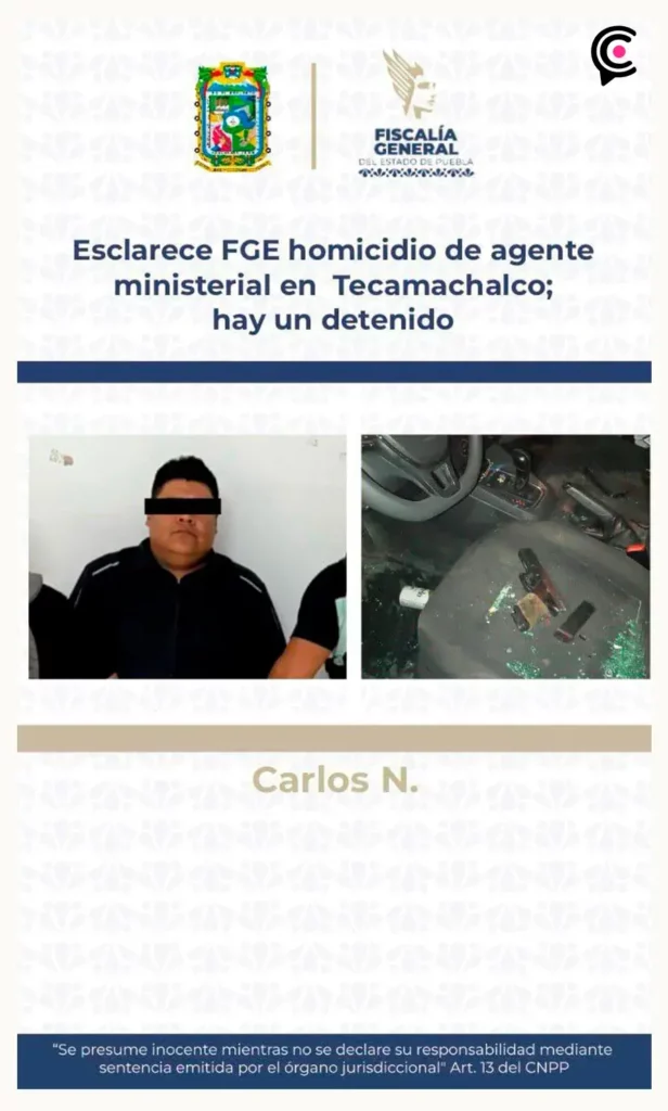 Detienen al asesino de agente de la Fiscalía de Puebla durante emboscada en Tecamachalco  