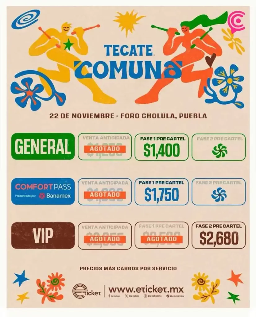 Conoce la cartelera del Tecate Comuna 2025; habrá más de 20 bandas