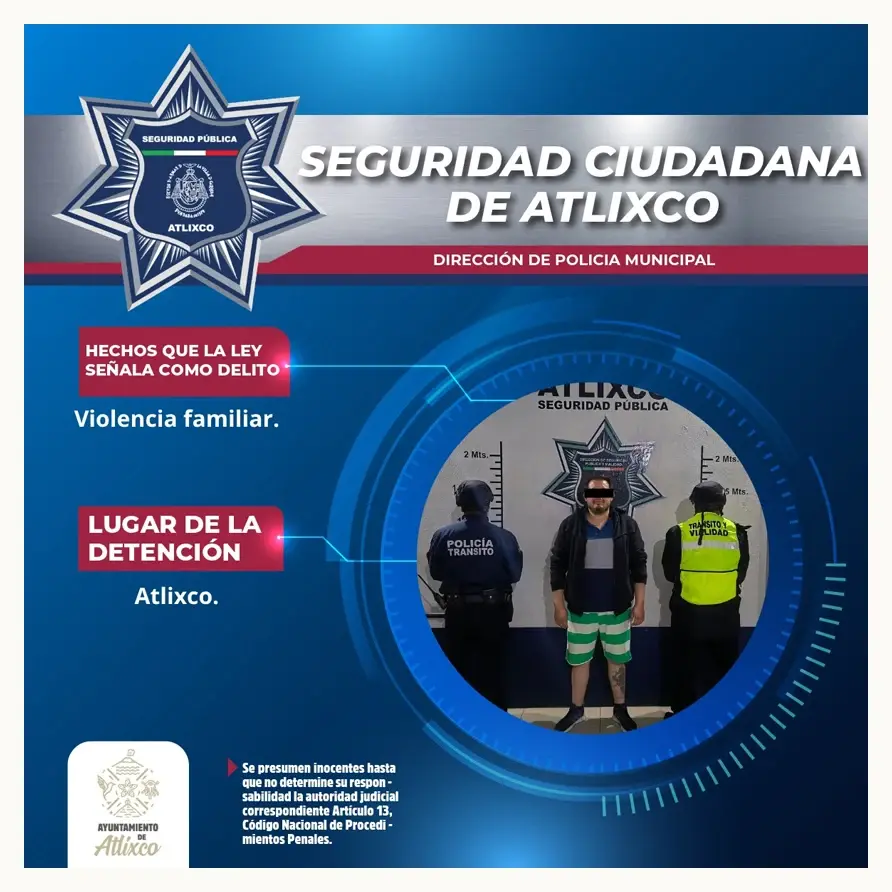 Patrulla naranja de Atlixco actúa con firmeza ante caso de violencia familiar