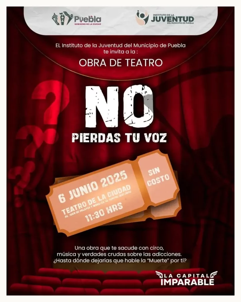 Gobierno de la Ciudad promueve “No pierdas tu voz”: Teatro con causa para prevenir adicciones en jóvenes