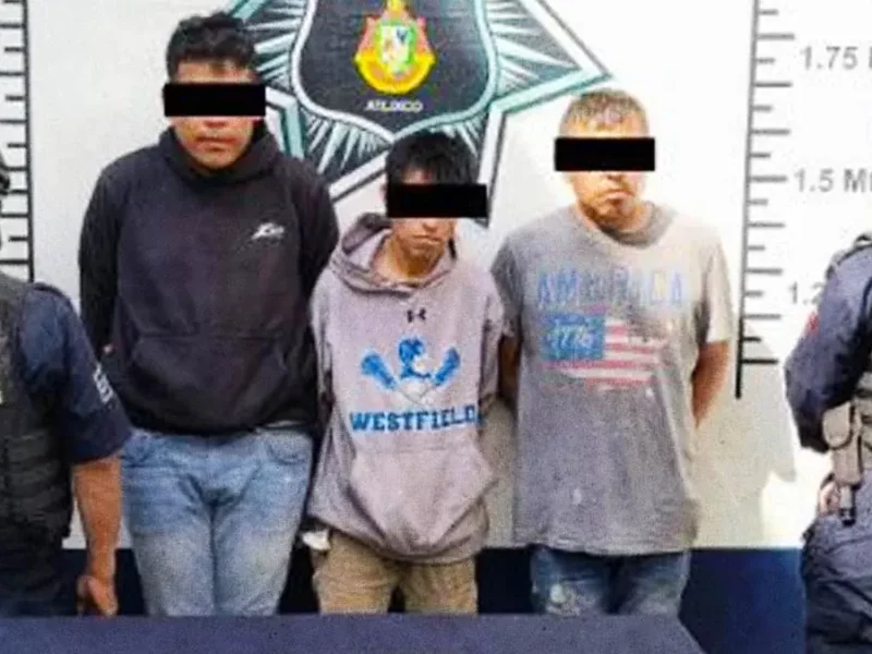 Secretaría de Seguridad Ciudadana de Atlixco detiene a tres hombres tras intento de asalto