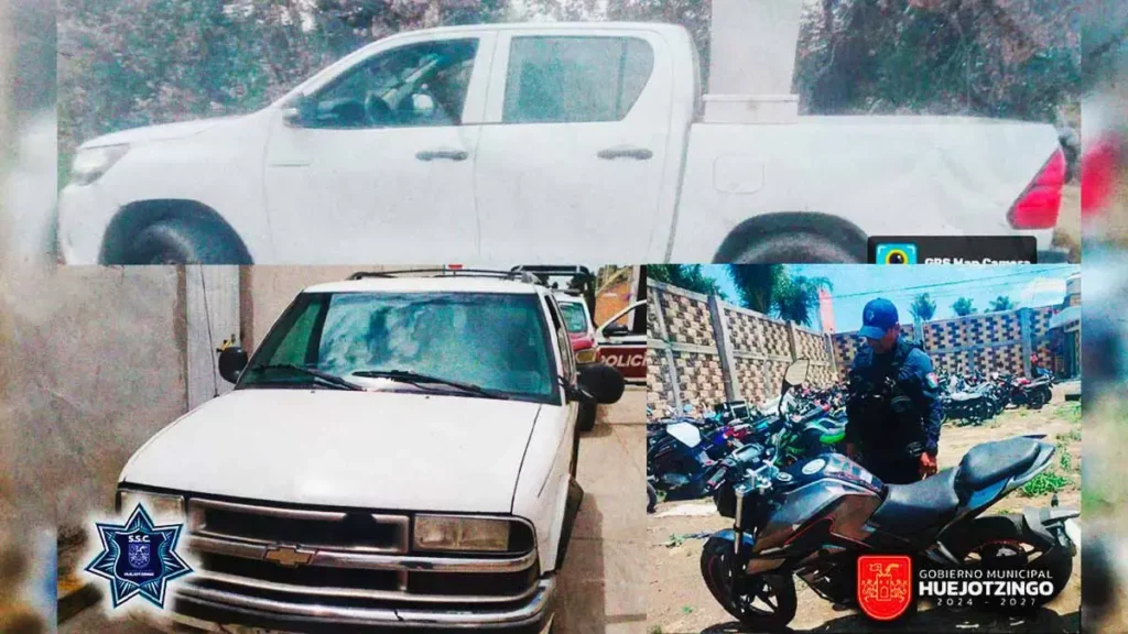 Policías de Huejotzingo recuperan tres vehículos con reporte de robo