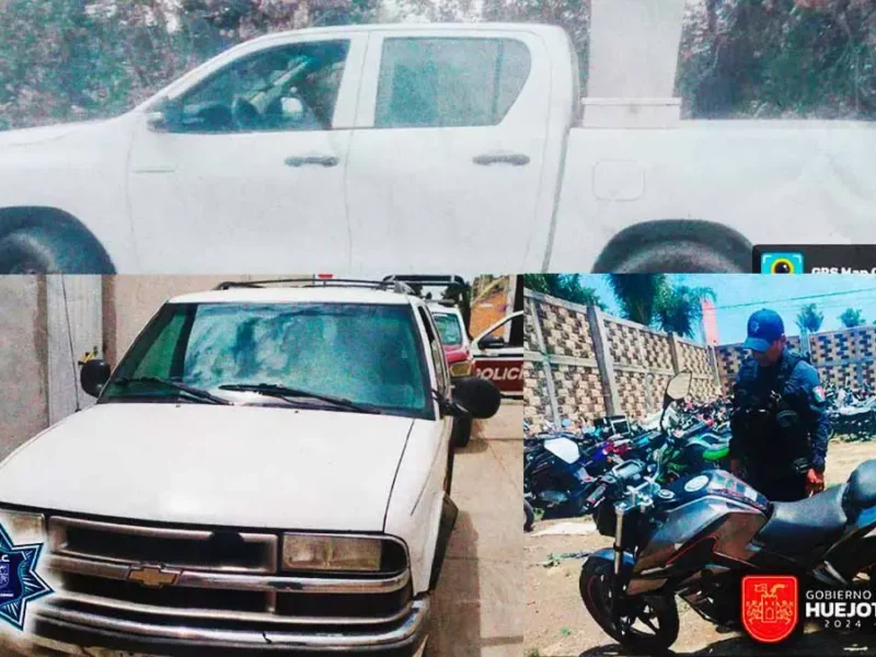 Policías de Huejotzingo recuperan tres vehículos con reporte de robo