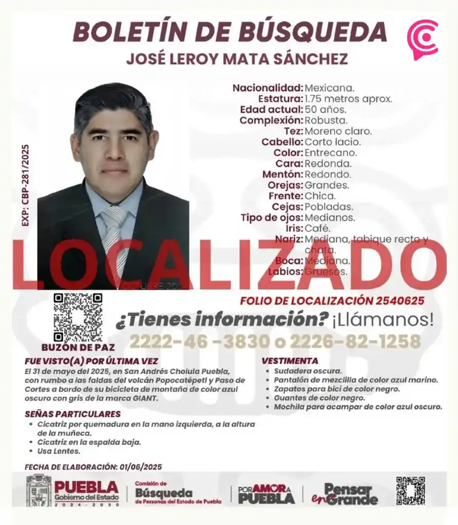 Encuentran con vida a José Leroy Mata, ciclista perdido durante rodada en el Cerro Zapotecas 
