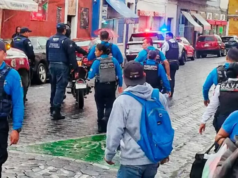 Detienen a banda tras asalto a tienda Coppel en el Centro Histórico de Puebla