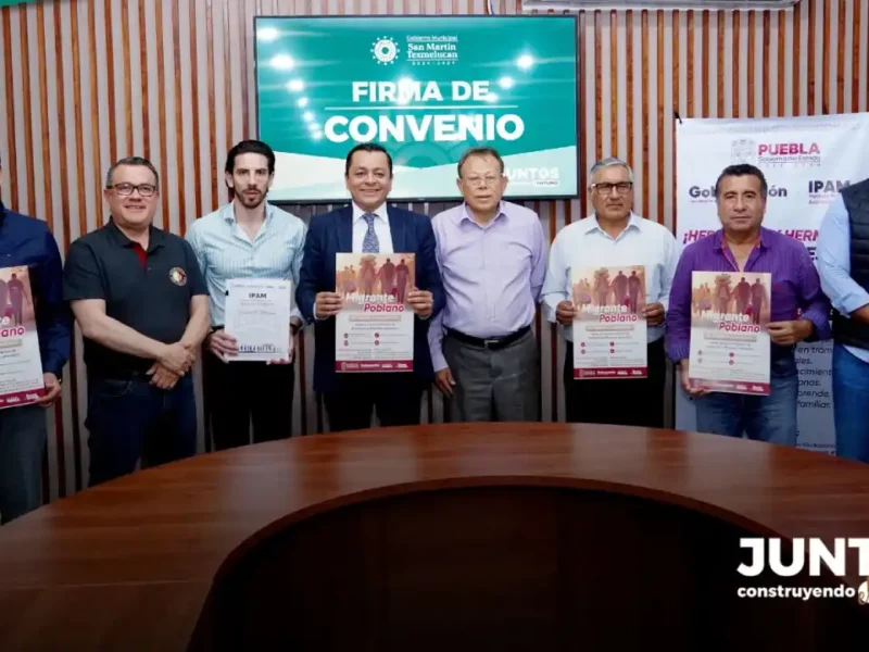 Gobierno de Texmelucan firma convenio con el Instituto Poblano de Asistencia al Migrante