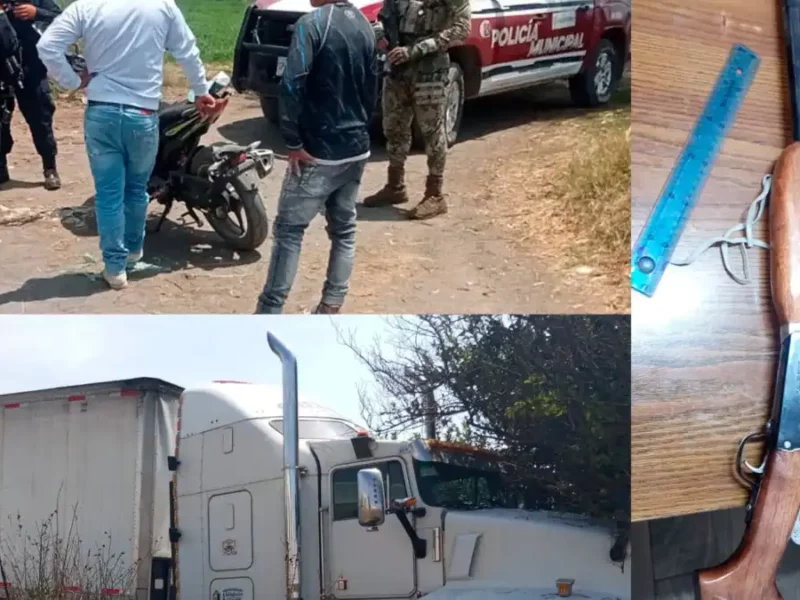 SSC de Huejotzingo recupera vehículo robado y asegura arma de fuego y tractocamión en operativos exitosos