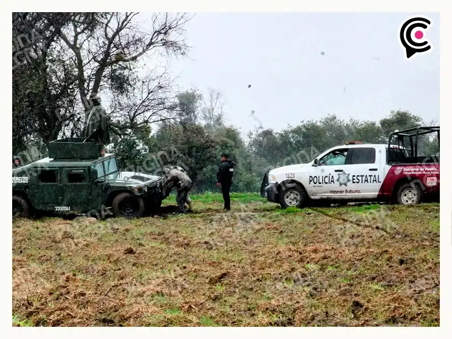 Abandonan auto robado y tres cuerpos en terrenos de cultivo en Coronango, Puebla