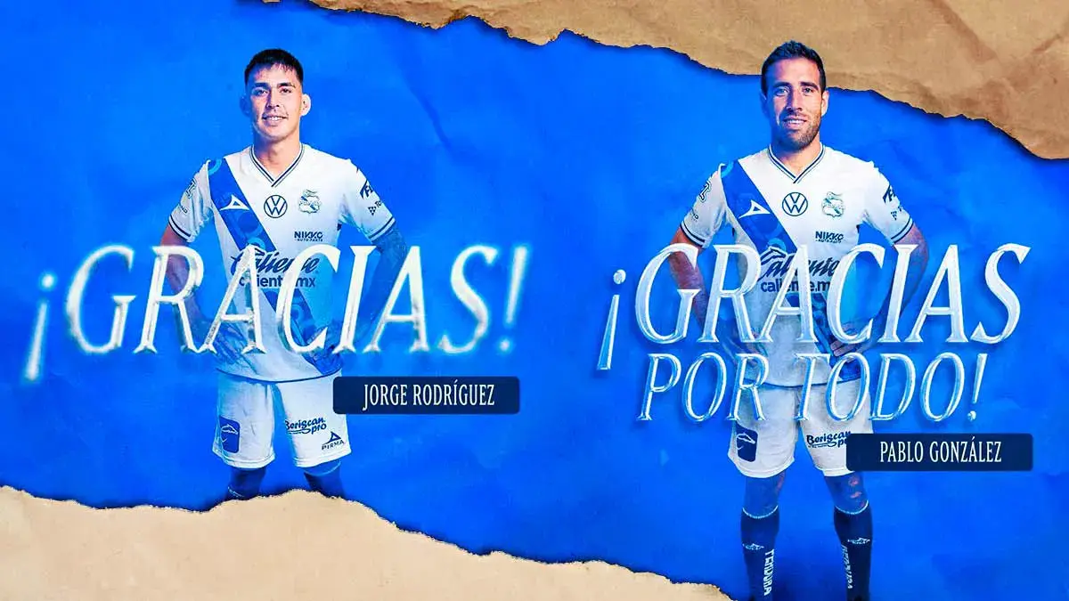 Club Puebla anuncia baja de Pablo González y Jorge Rodríguez de cara al Apertura 2025