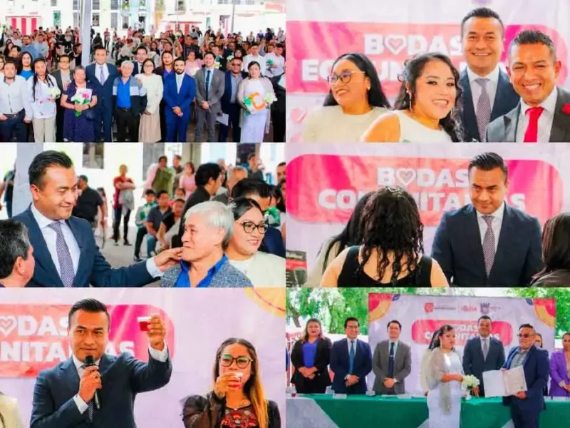 Alcalde Roberto Solís presidió bodas igualitarias comunitarias en Huejotzingo