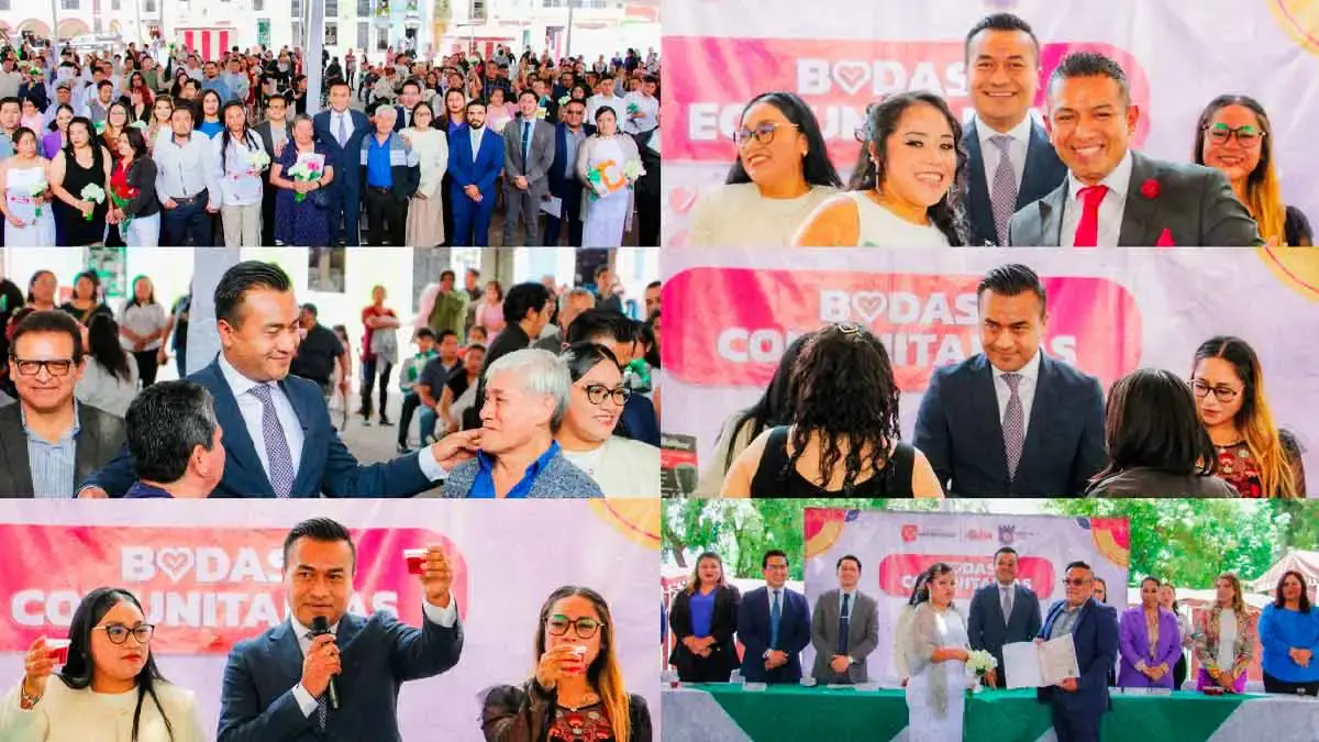 Alcalde Roberto Solís presidió bodas igualitarias comunitarias en Huejotzingo