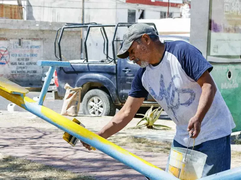 Ayuntamiento de Puebla dará mantenimiento a juegos infantiles, ejercitadores y bancas de parques públicos  