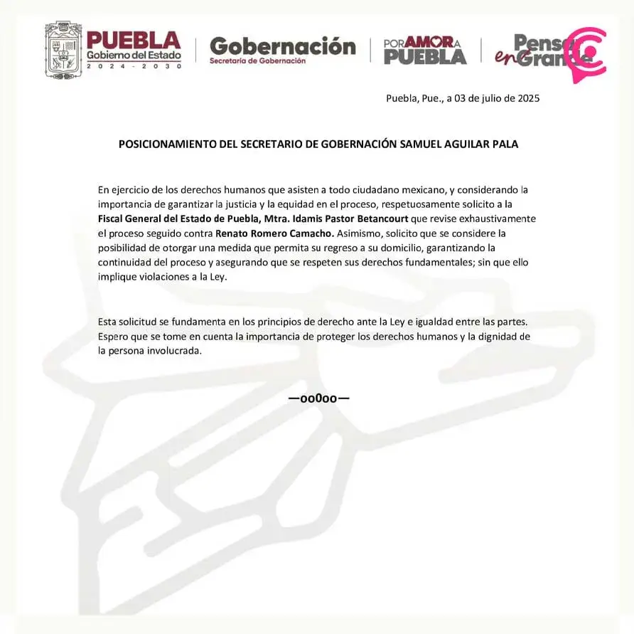 Envían al penal de Cholula al activista Renato Romero; Segob pide revisar su caso exahustivamente