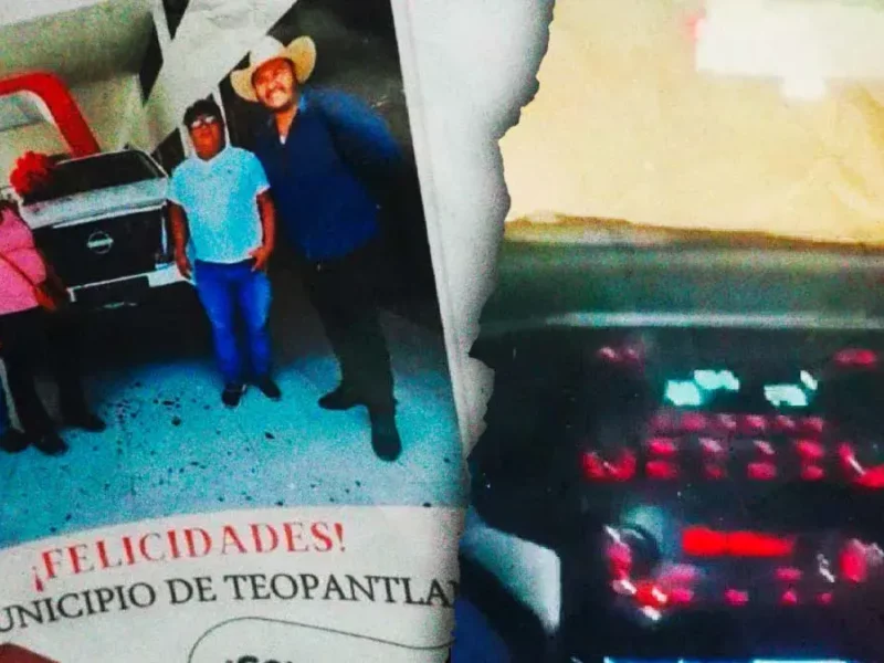 Exhiben en Teopantlan a policías municipales borrachos estrenando patrulla a ritmo de narcocorridos