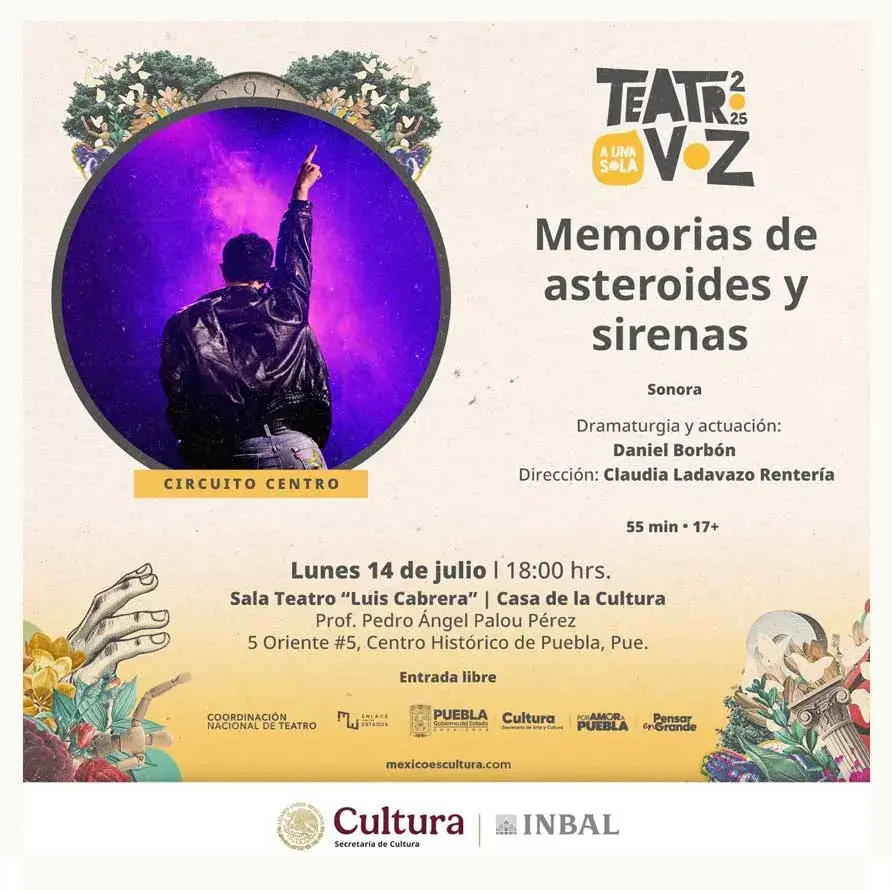 Llega a Puebla el Festival de Monólogos 2025 con siete obras gratuitas