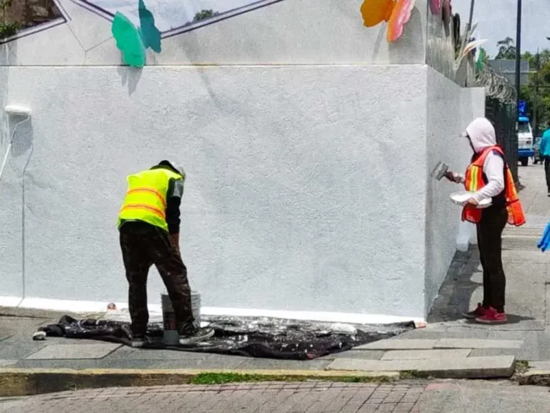 Borran mural dedicado a víctimas de violencia ácida en Puebla