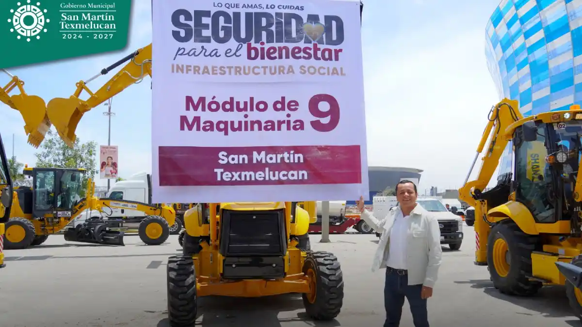 San Martín Texmelucan se beneficia con entrega de módulo de maquinaria para obra pública