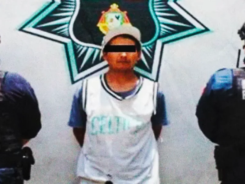Ciudadanía y policía de Atlixco detienen a sujeto en posesión de sustancias ilícitas y arma hechiza
