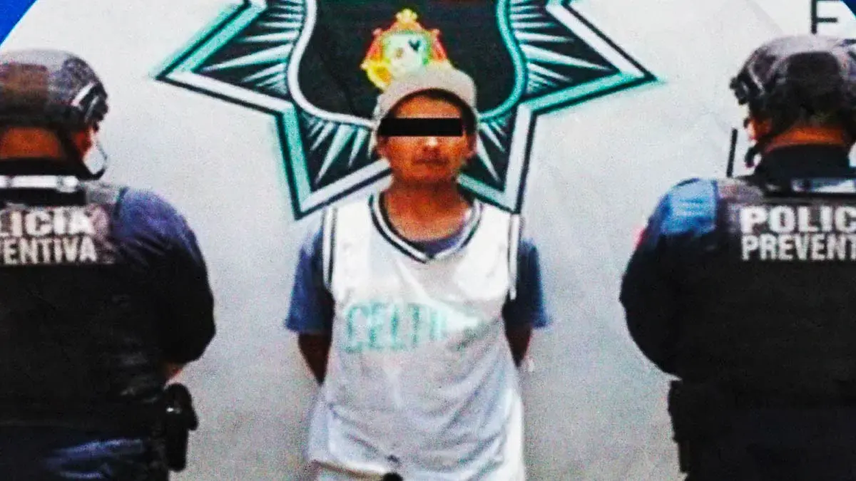Ciudadanía y policía de Atlixco detienen a sujeto en posesión de sustancias ilícitas y arma hechiza