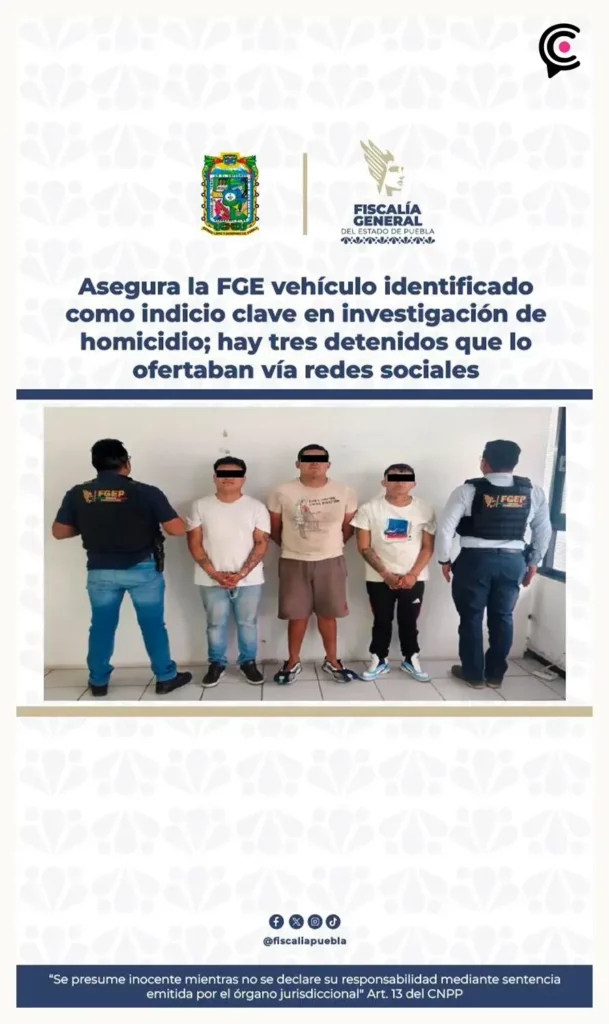 Detenidos por vender camioneta implicada en asesinato del presidente del Comité de Agua Potable en Tecamachalco 