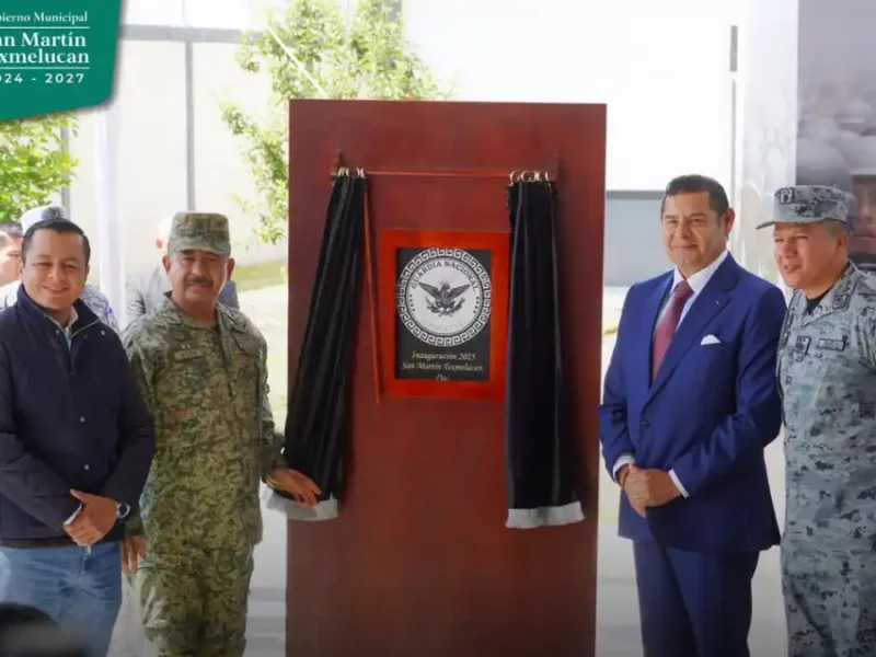 Gobernador Alejandro Armenta y Edil Juan Manuel Alonso, inauguran 168/A compañía de la Guardia Nacional en Moyotzingo