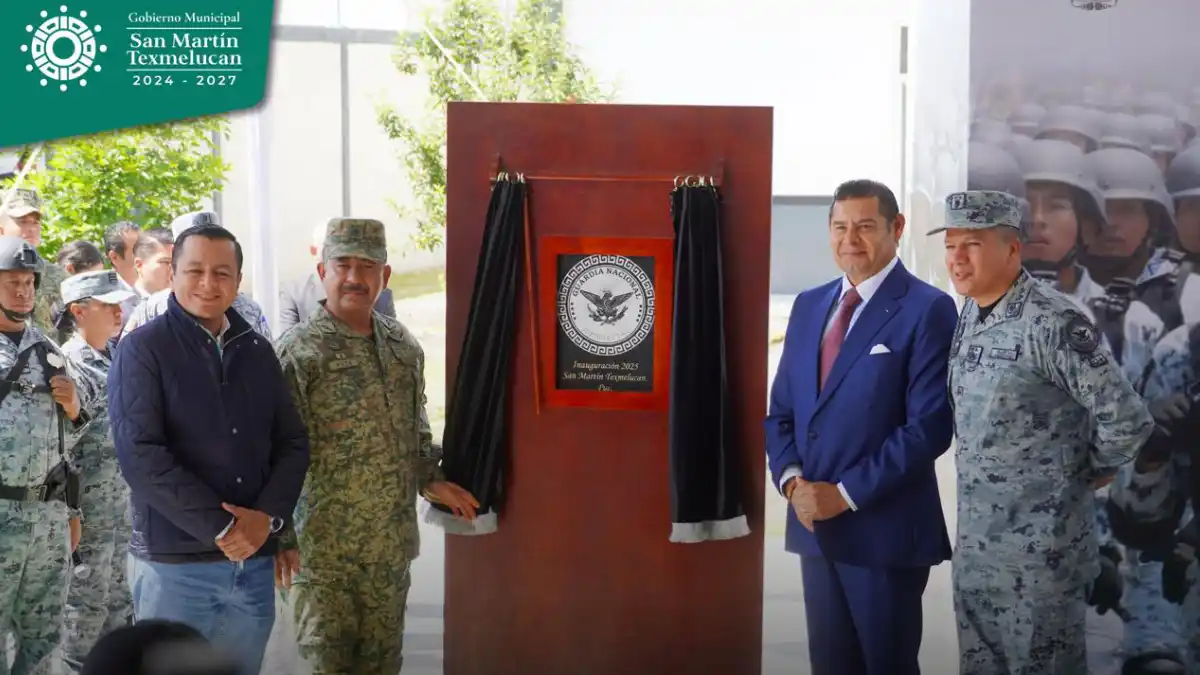Gobernador Alejandro Armenta y Edil Juan Manuel Alonso, inauguran 168/A compañía de la Guardia Nacional en Moyotzingo