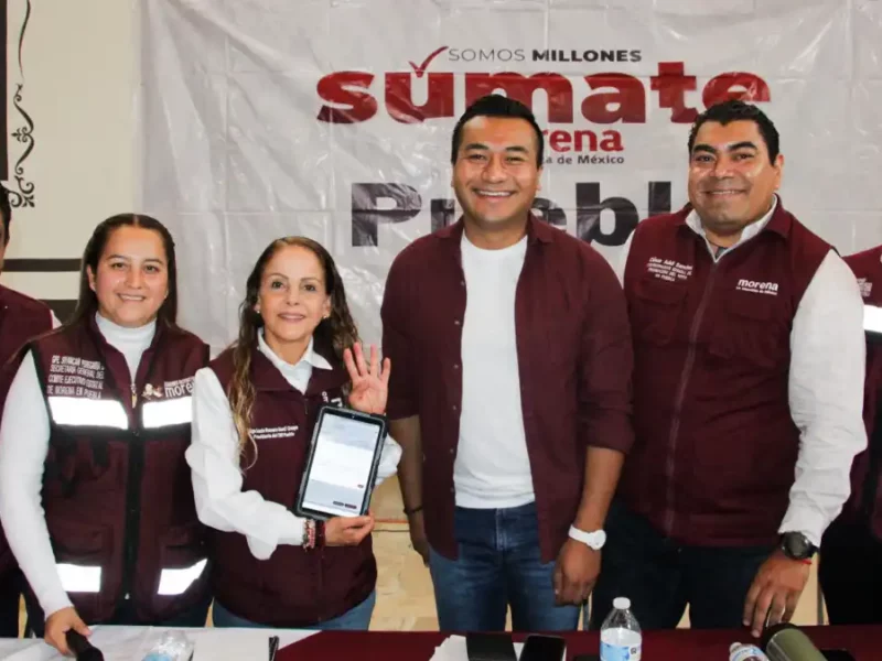 Roberto Solís lidera jornada de afiliación de Morena en Huejotzingo para fortalecer el segundo piso de la 4T