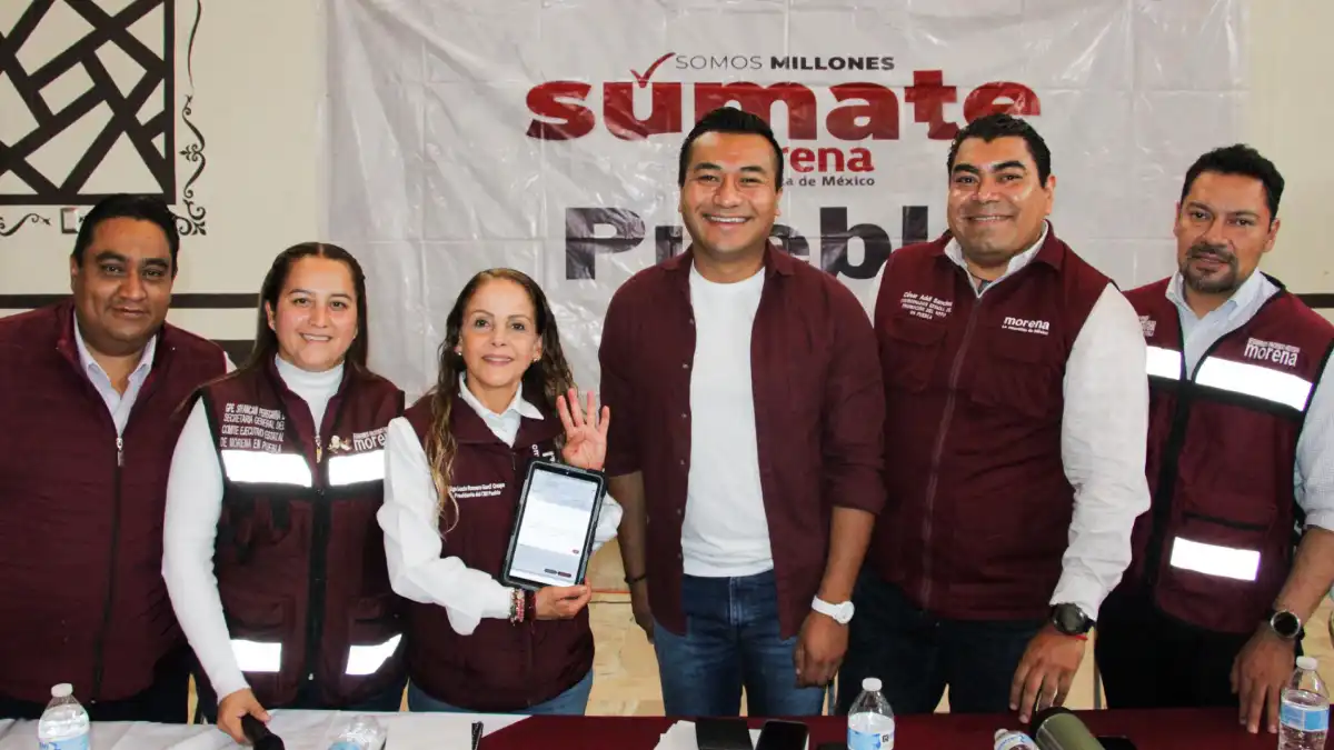 Roberto Solís lidera jornada de afiliación de Morena en Huejotzingo para fortalecer el segundo piso de la 4T