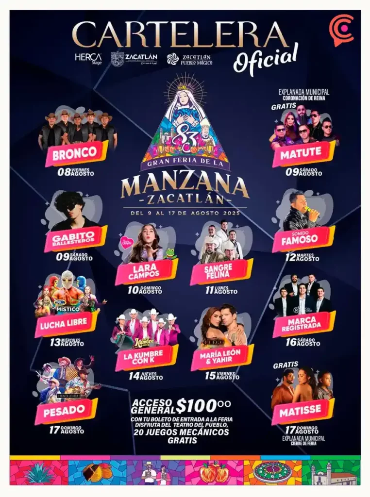 Zacatlán anuncia la Feria de la Manzana 2025; ellos son los artistas confirmados