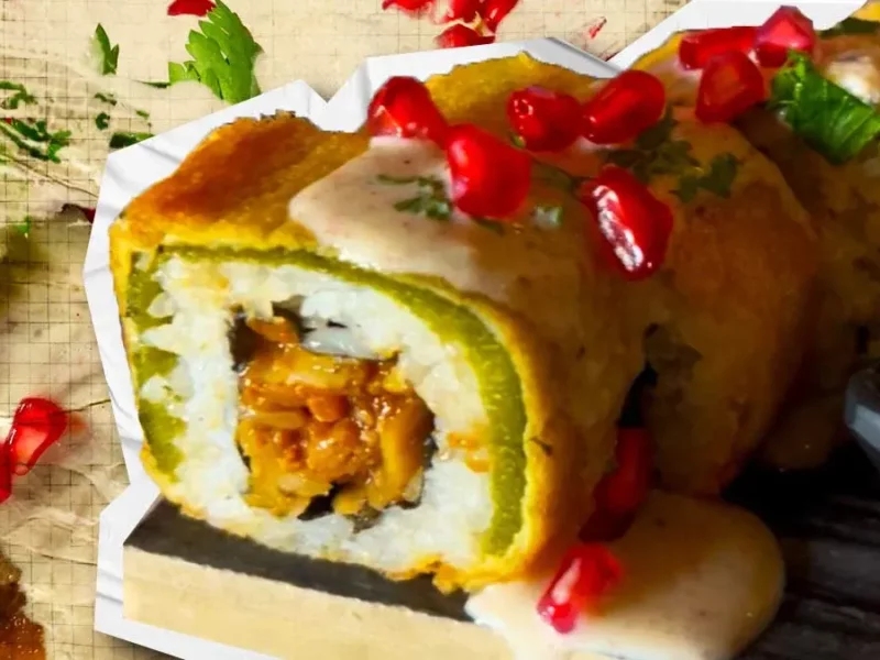 Poblanos reinventan el sushi con sabor a Chile en Nogada ¿Te atreves a probarlo?