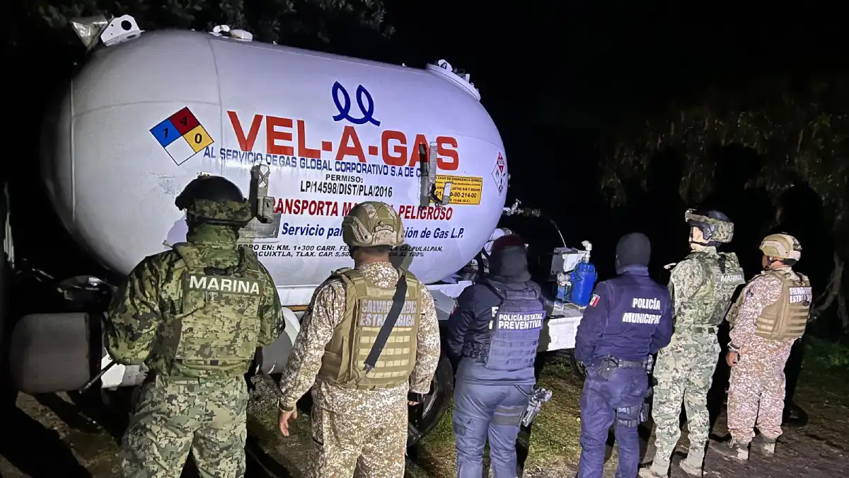 Policía de Texmelucan aseguró pipa empleada para traslado y venta ilegal de gas