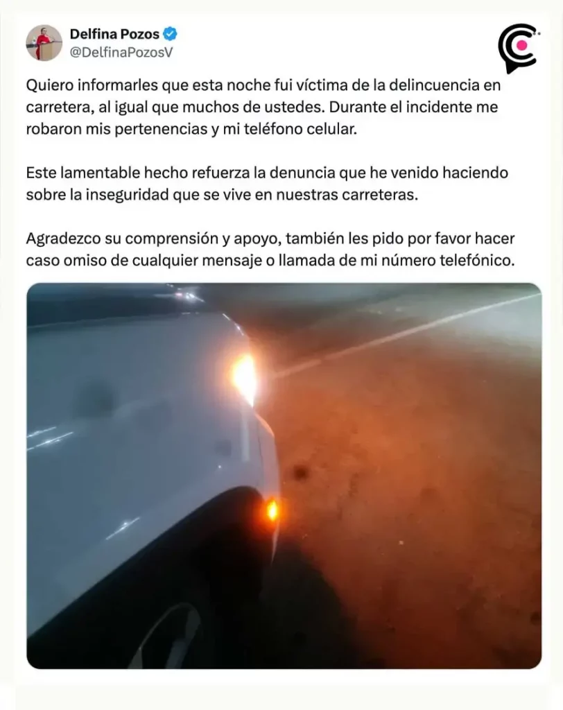 Diputada del PRI denuncia asalto en carretera de Puebla; delincuentes le arrebataron sus pertenencias