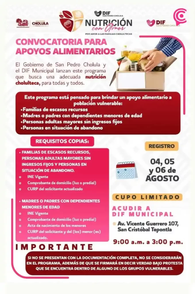 Amplía Gobierno de Tonantzin Fernández periodo de registro para apoyos alimentarios
