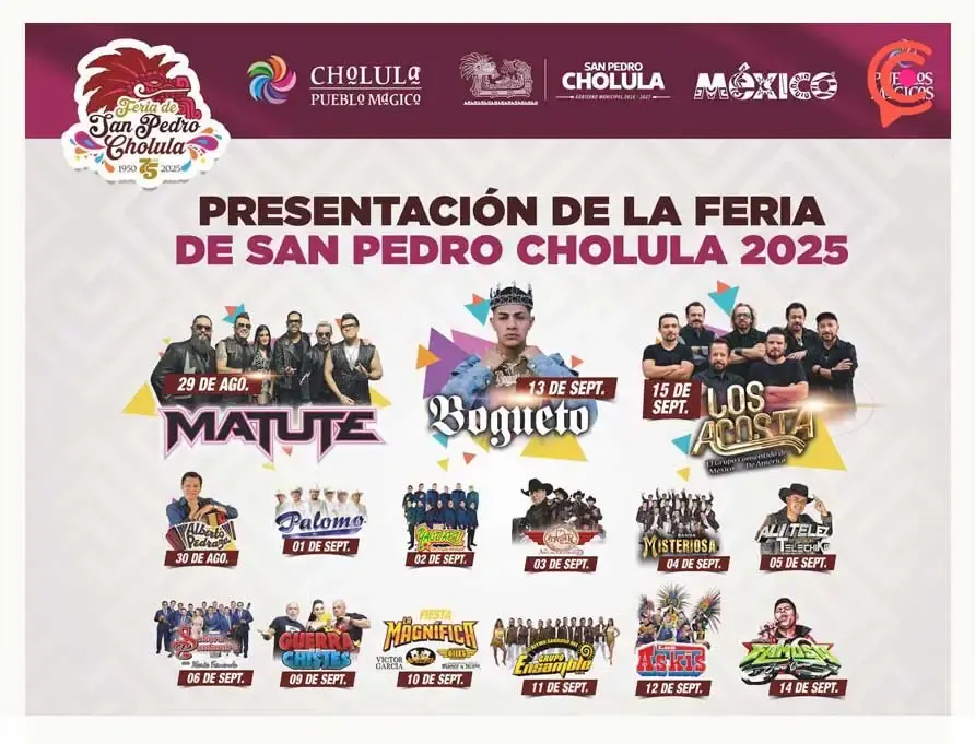El Bogueto ofrecerá concierto gratis en la Feria de San Pedro Cholula 2025