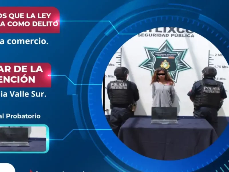 Policía Municipal de Atlixco detiene a probable responsable de robo a comercio