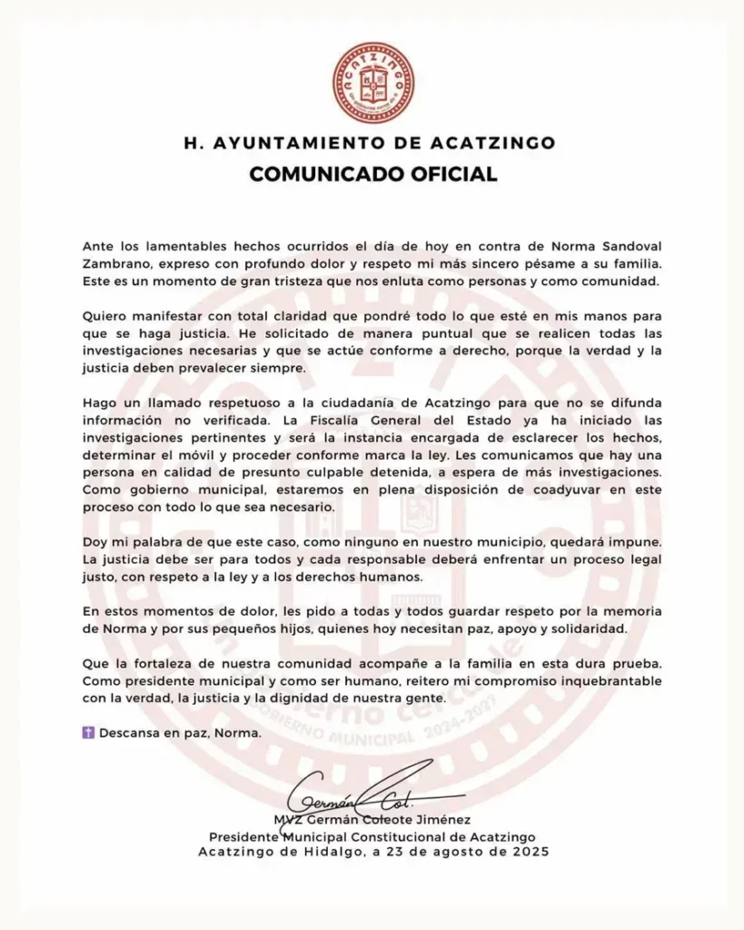Feminicidio 21: Norma Sandoval fue asesinada por su esposo en Acatzingo, Puebla; sufría violencia familiar